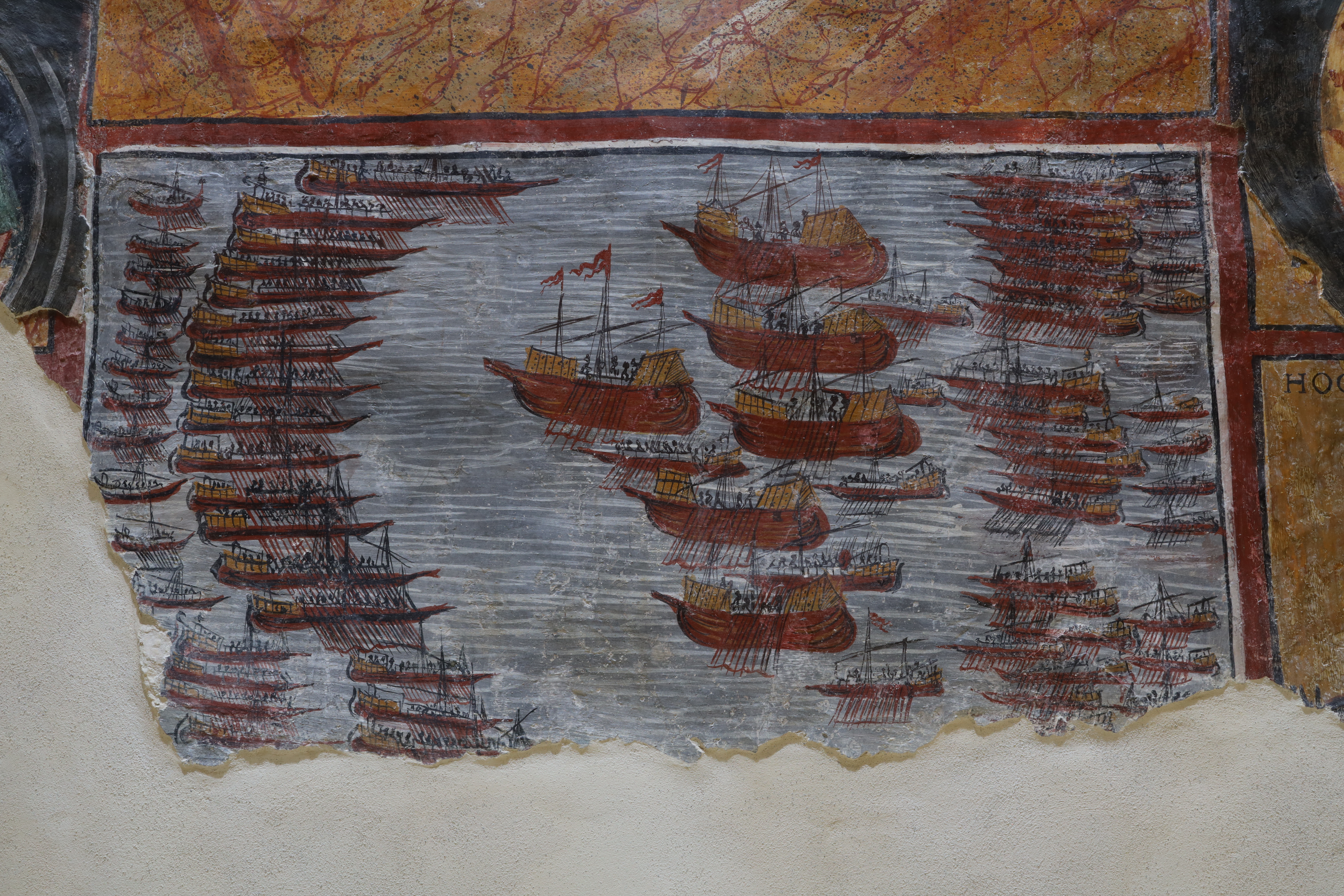 Fig. 5. “Cappelle murate”: la raffigurazione della Battaglia di Lepanto nella Cappella della Madonna del Latte.